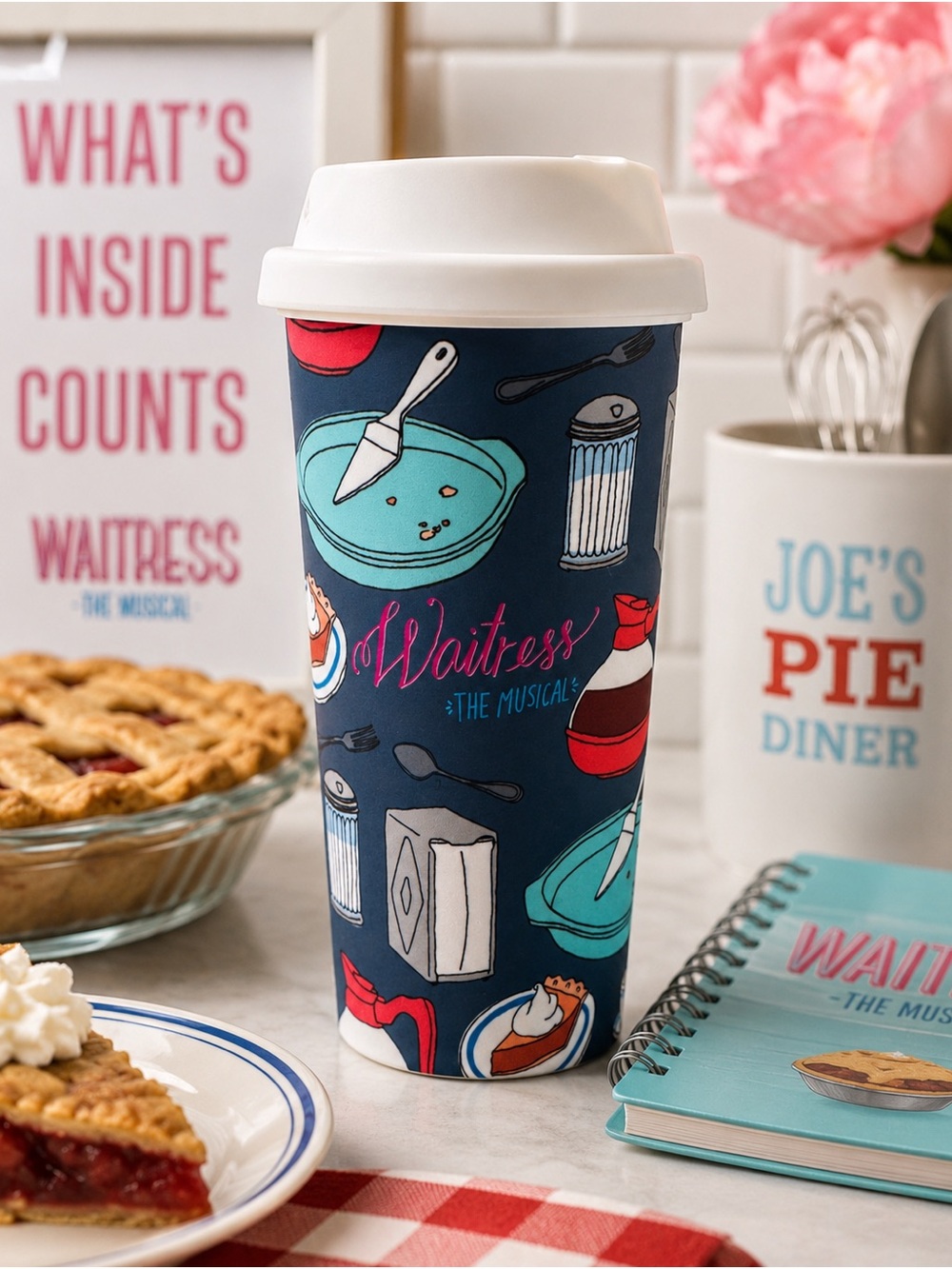 Waitress The Musical Reusable Travel Mug Broadway Souvenir Coffee Cup Diner Pie